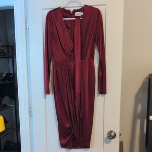 Altuzarra Burgundy Long-Sleeve Dress